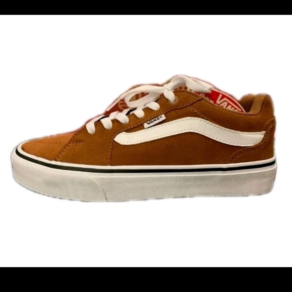 Vans Unisex Suede Brown Low Top Filmore Skate Shoe In Argan Oil/ White 6.5M 8W